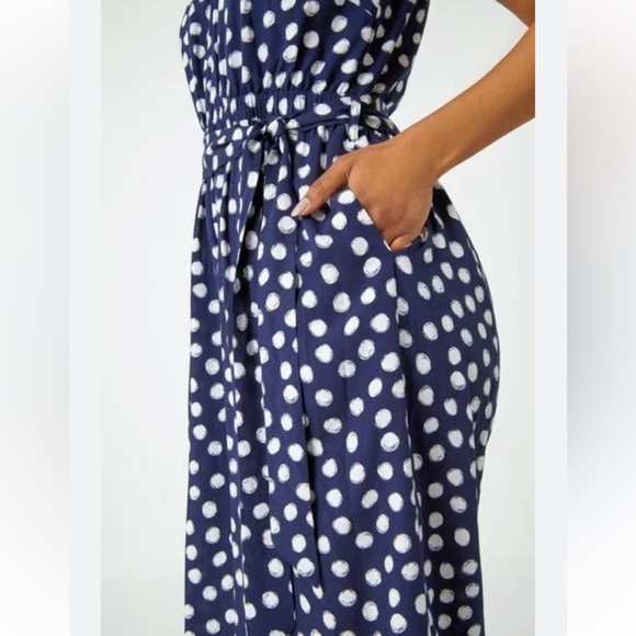 Polka Dot Women’s‎ Cropped Jumpsuit. Size L - Picture 4 of 16